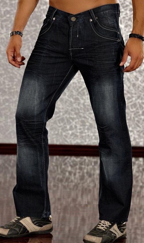 Mørke jeans med farveskift